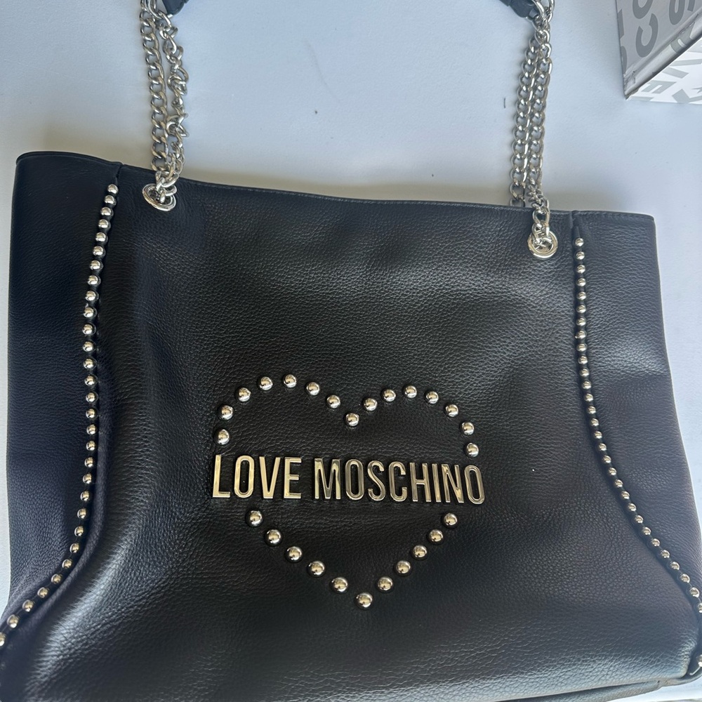 Love Moschino Black Heart Chain Shoulder Bag - Picture 2 of 4